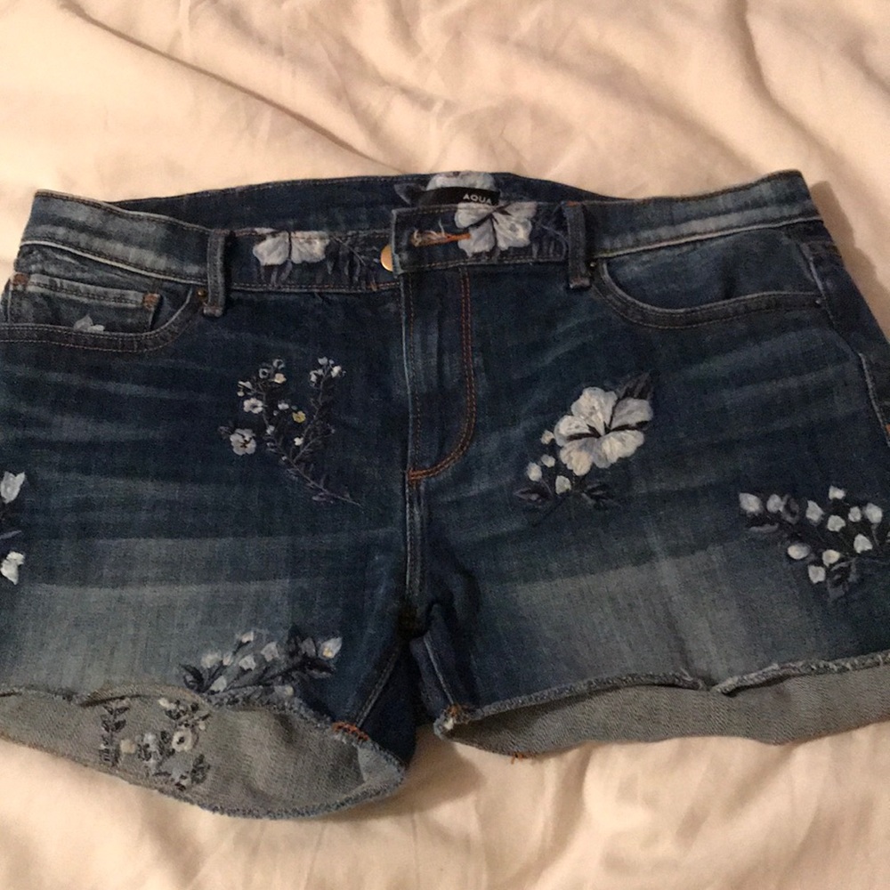 Jean embellished shorts